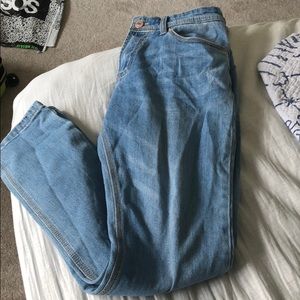 Mid Wash Straight Fit Denim Jeans